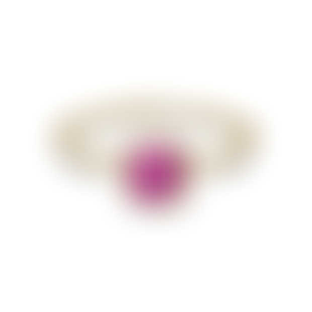 Pink Topaz Cushion cut ring with white topaz halo